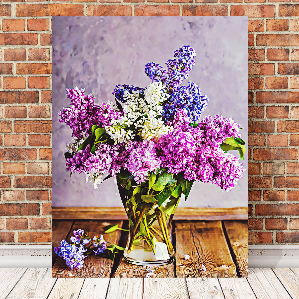 Lilacs in Glass Vase Wall Art