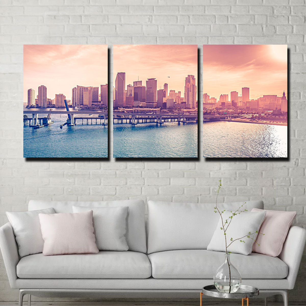 Miami Skyline Canvas Set