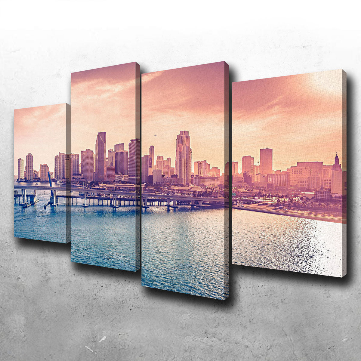 Miami Skyline Canvas Set