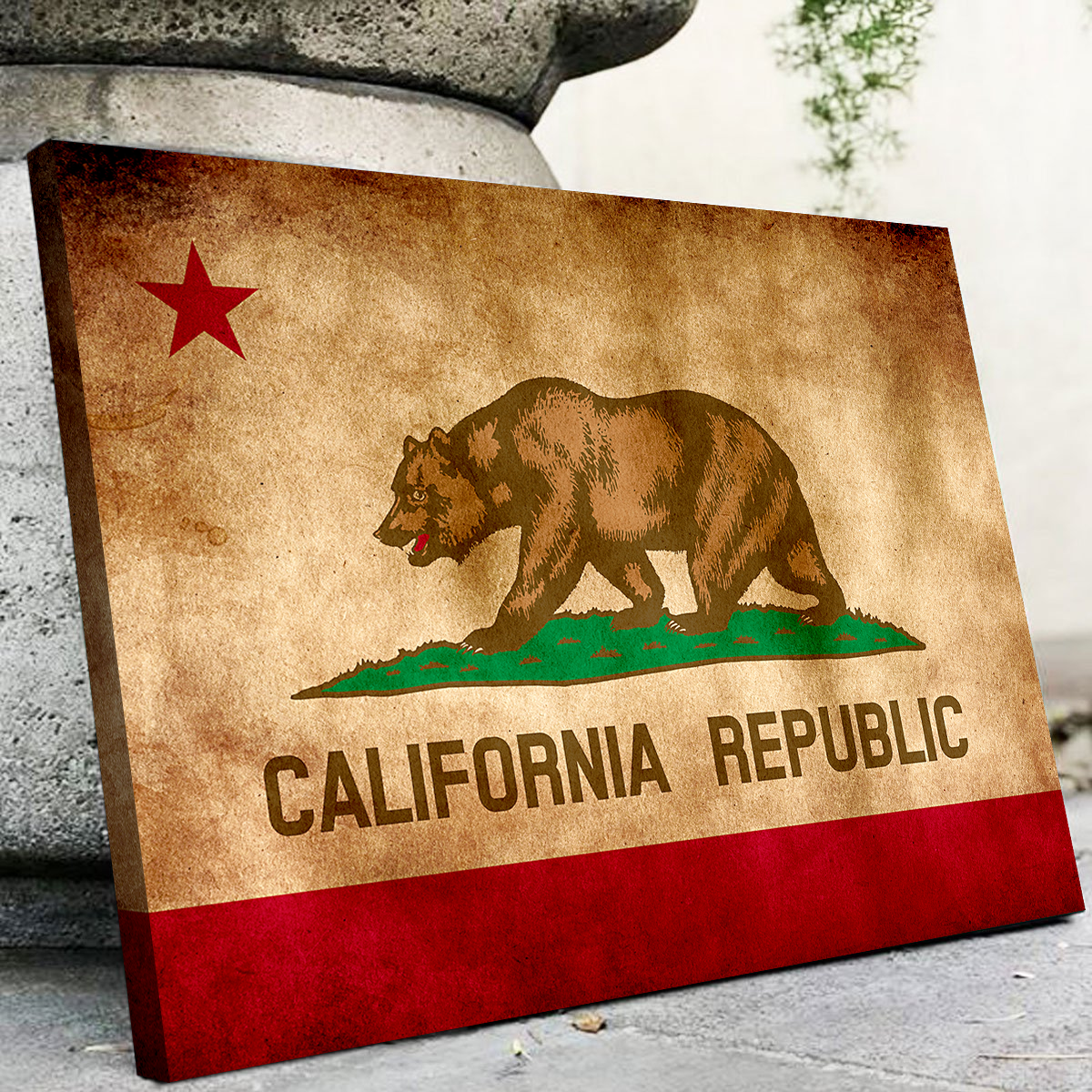 California State Flag Grunge Wall Art