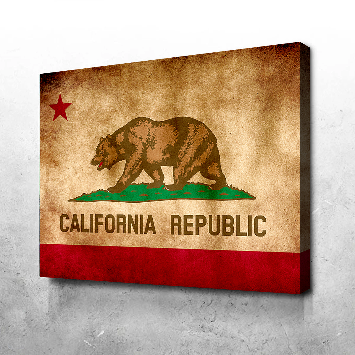 California State Flag Grunge Wall Art