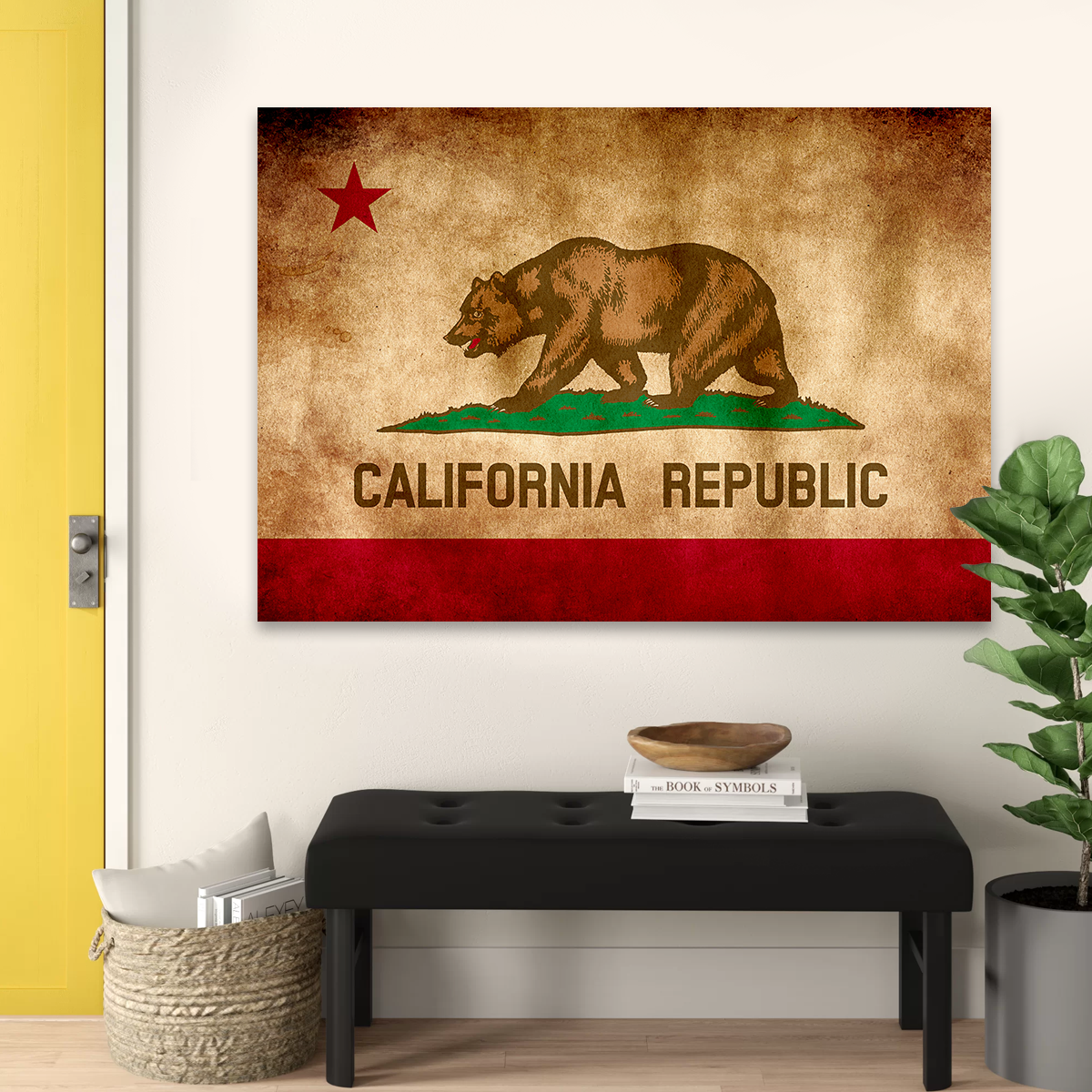 California State Flag Grunge Wall Art