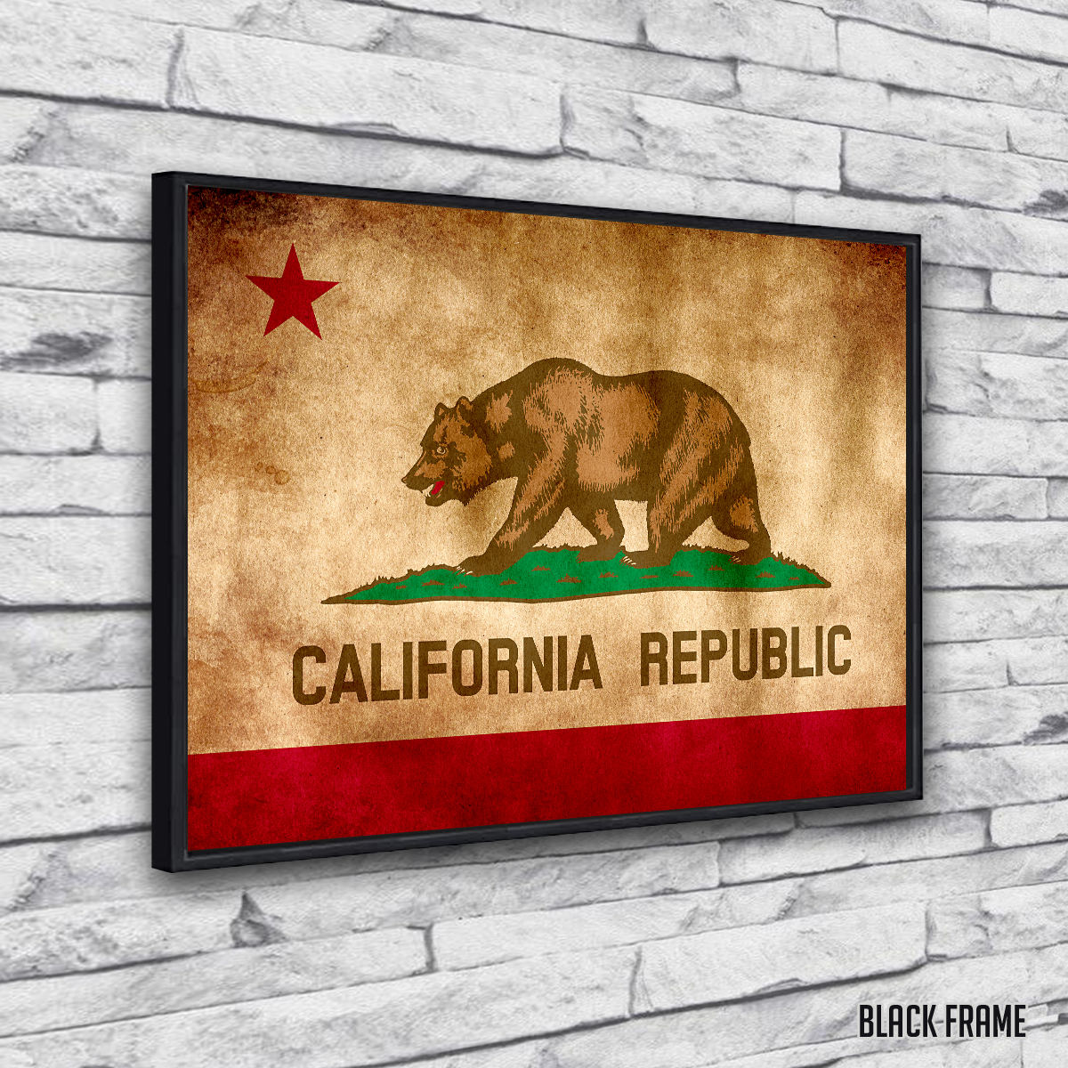 California State Flag Grunge Wall Art