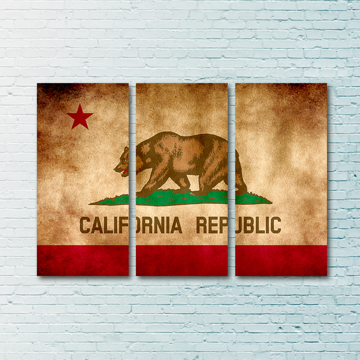 California State Flag Grunge Wall Art