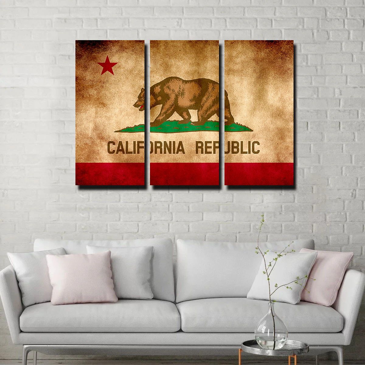 California State Flag Grunge Wall Art