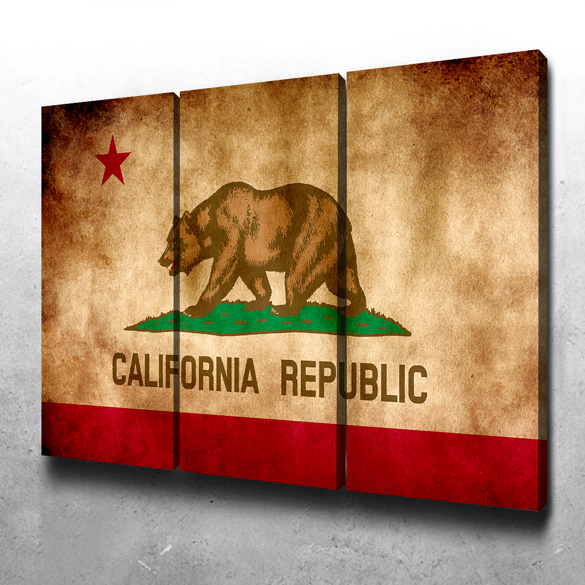 California State Flag Grunge Wall Art