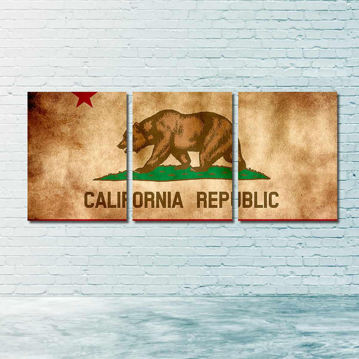 California State Flag Grunge Wall Art