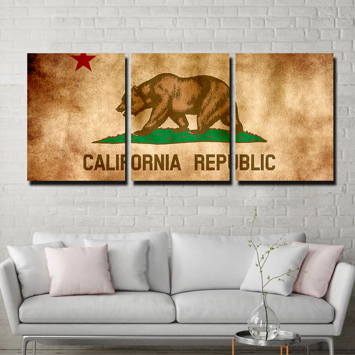 California State Flag Grunge Wall Art