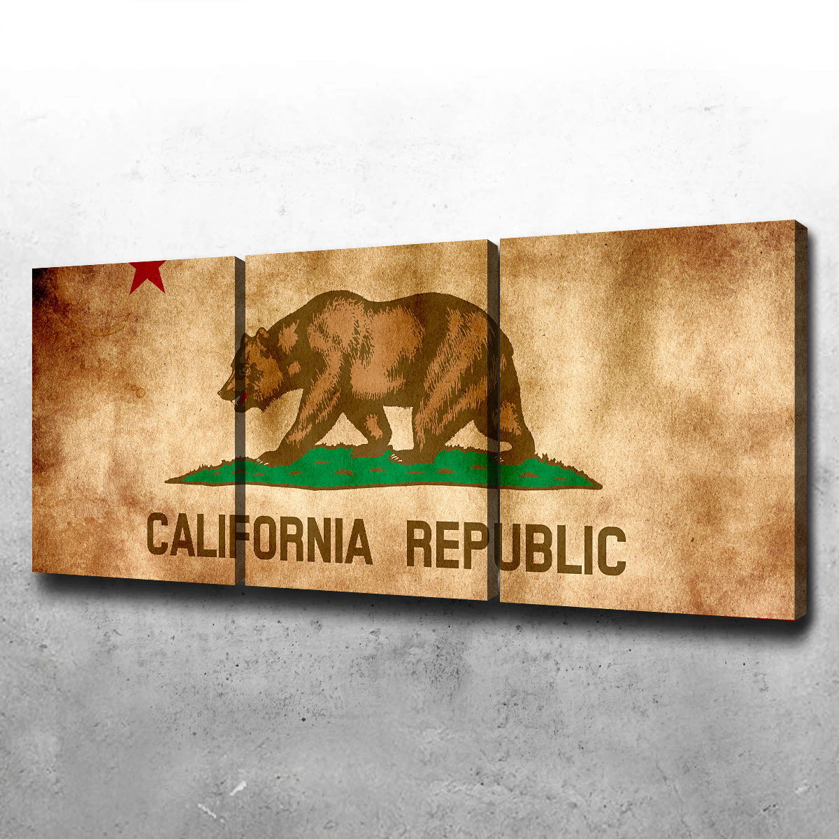 California State Flag Grunge Wall Art