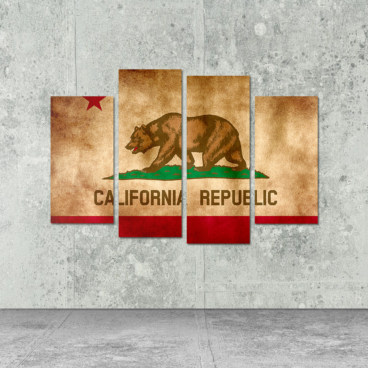 California State Flag Grunge Wall Art