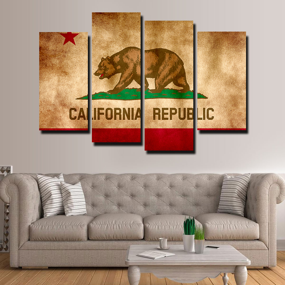 California State Flag Grunge Wall Art
