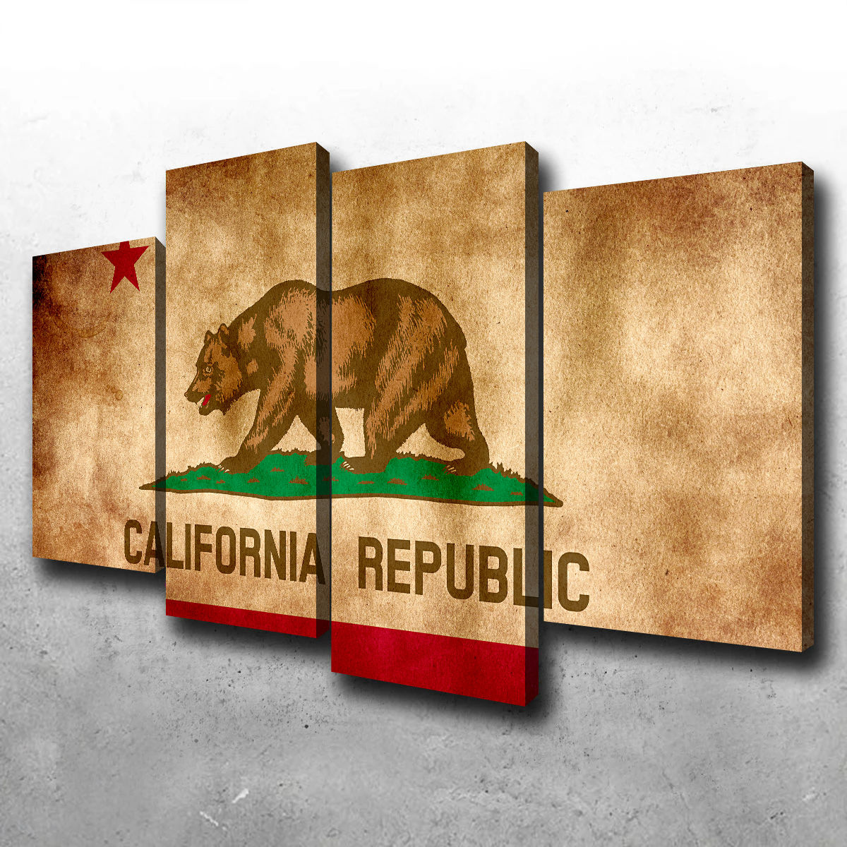 California State Flag Grunge Wall Art