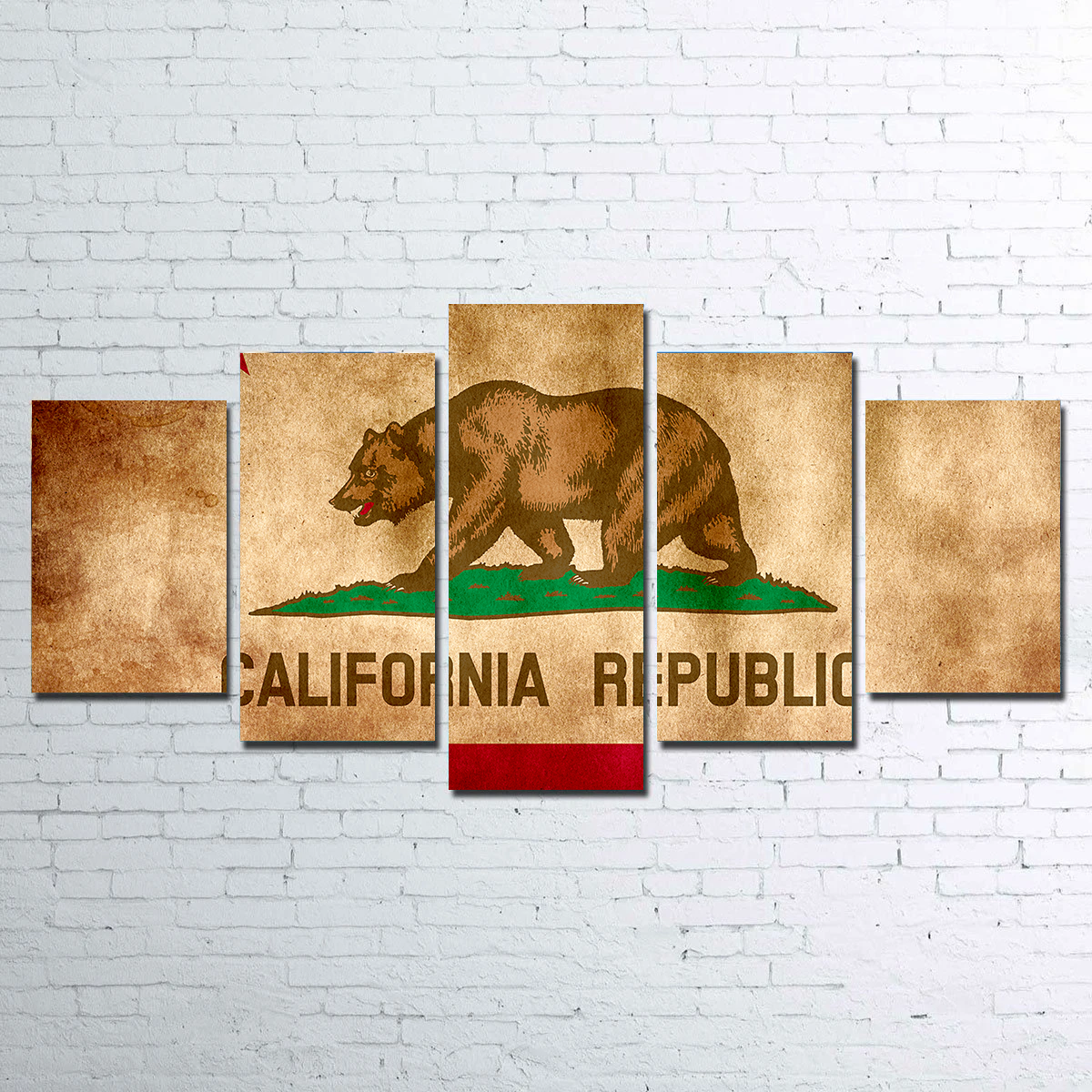California State Flag Grunge Wall Art