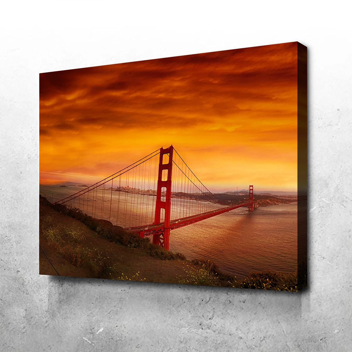 Golden Gate Bridge Sunset Wall Art