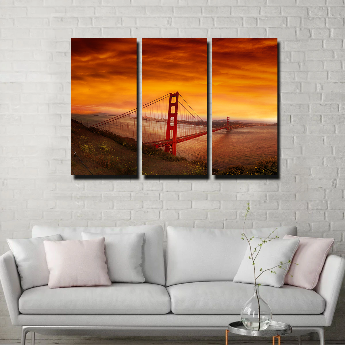 Golden Gate Bridge Sunset Wall Art