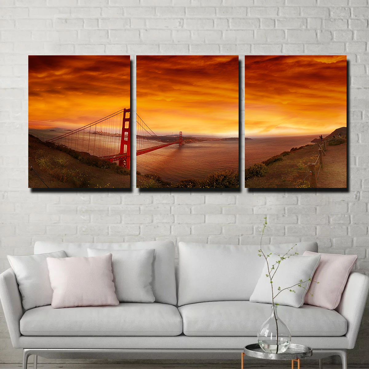 Golden Gate Bridge Sunset Wall Art
