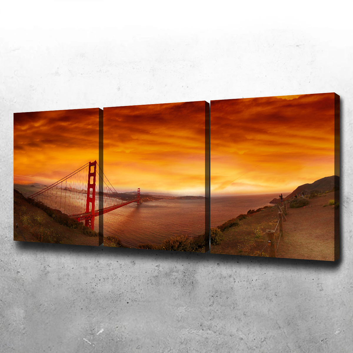 Golden Gate Bridge Sunset Wall Art