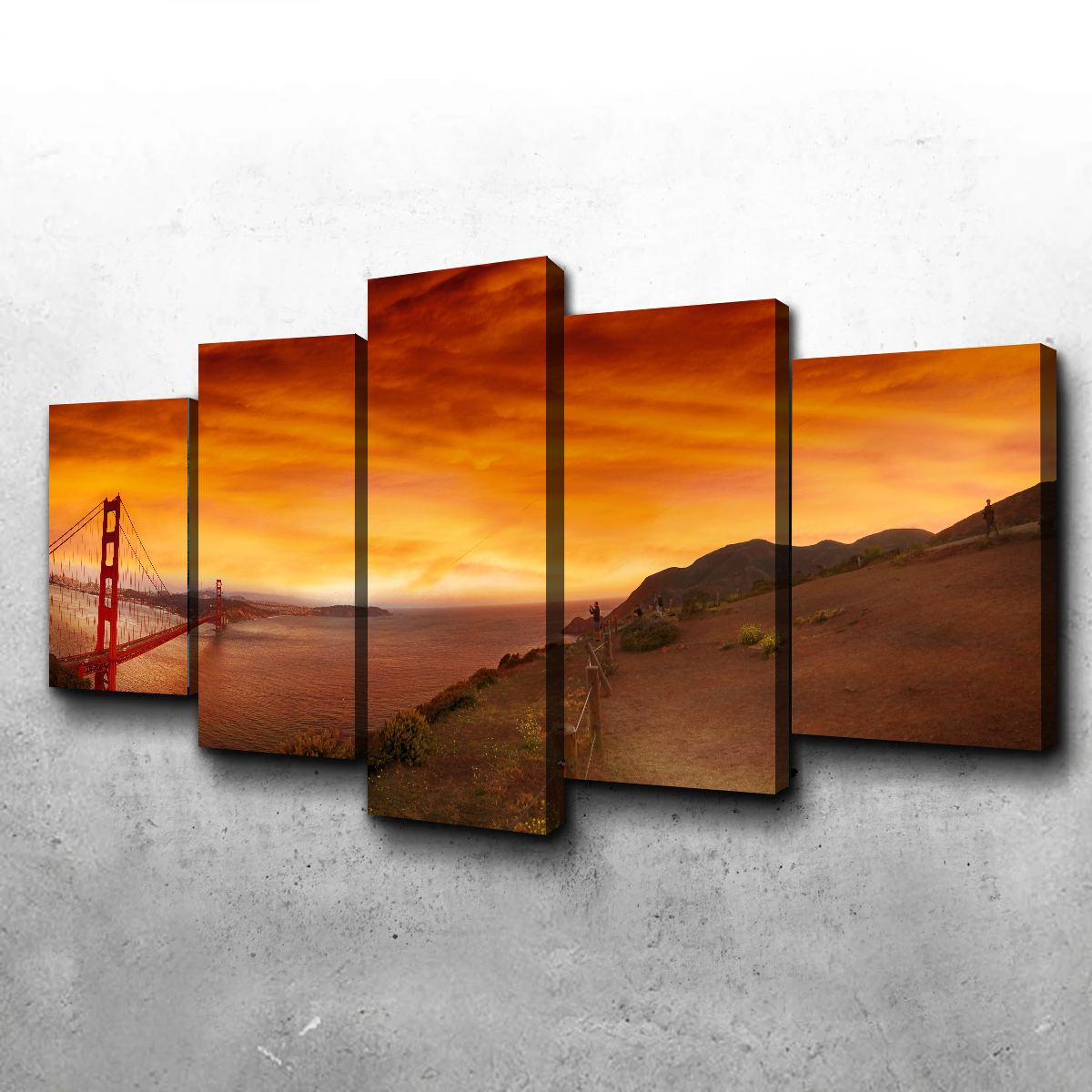 Golden Gate Bridge Sunset Wall Art