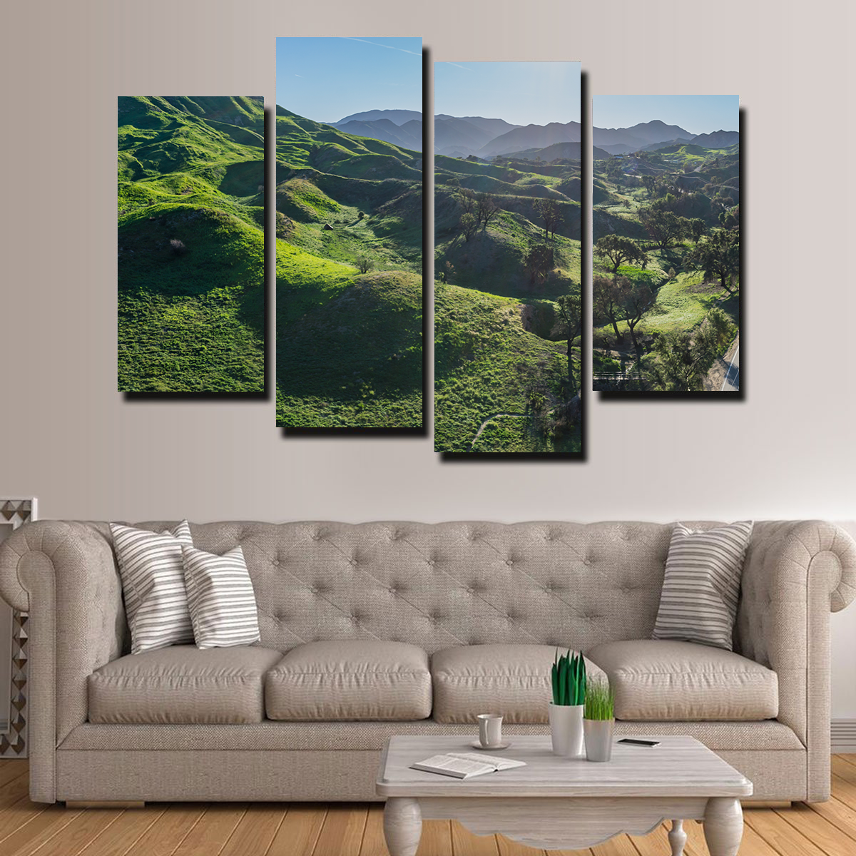 Green Southern California Hills Wall Art