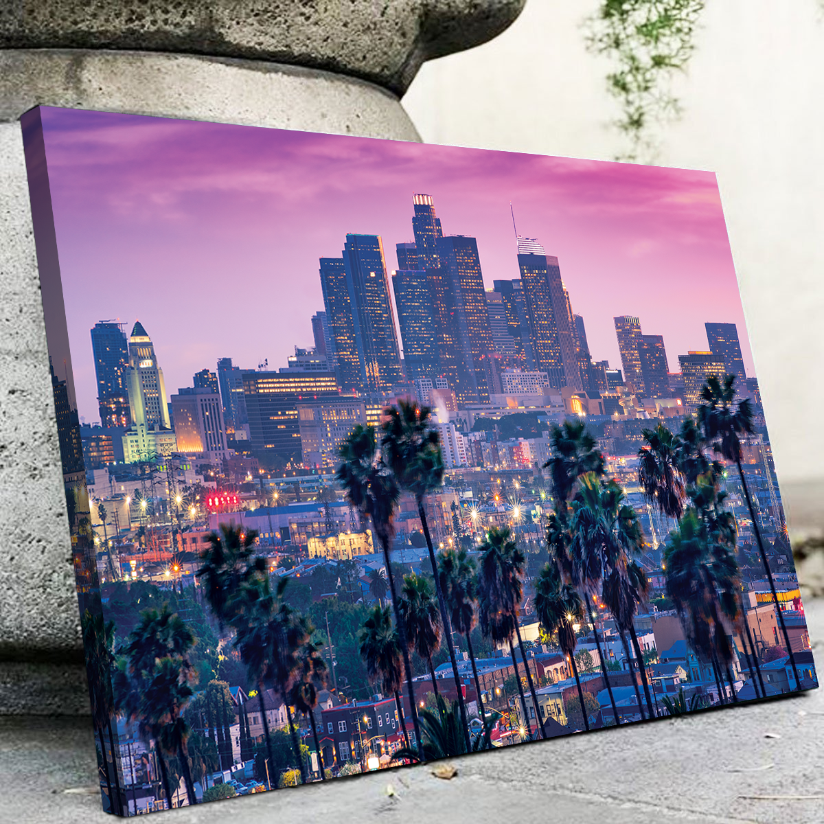 LA Palm Tree Sunset Wall Art