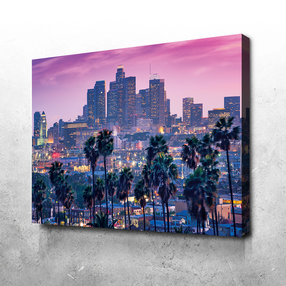 LA Palm Tree Sunset Wall Art