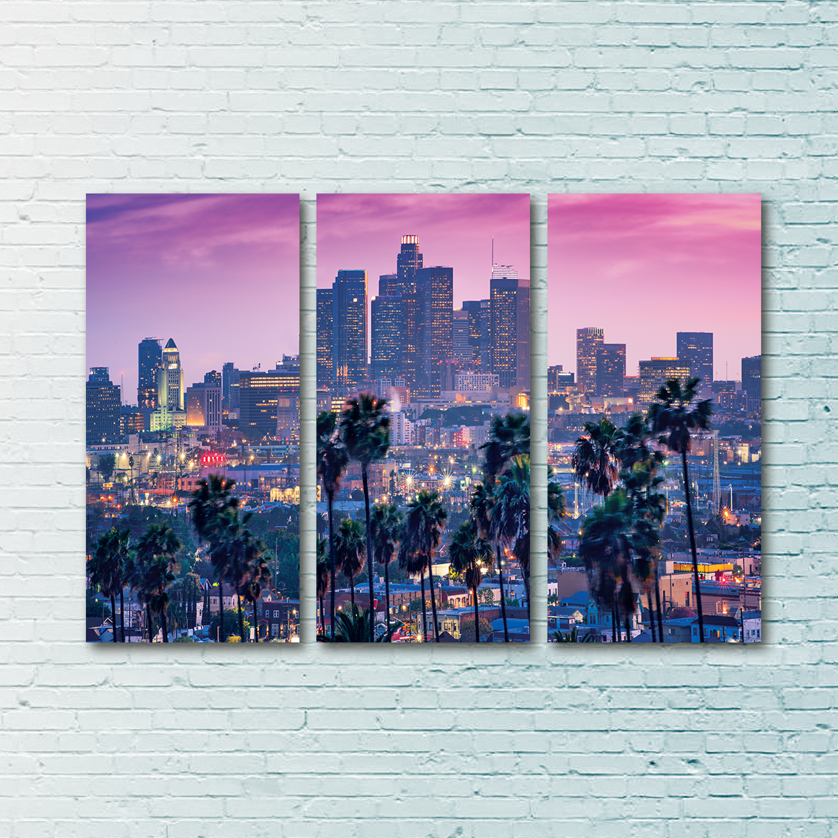 LA Palm Tree Sunset Wall Art