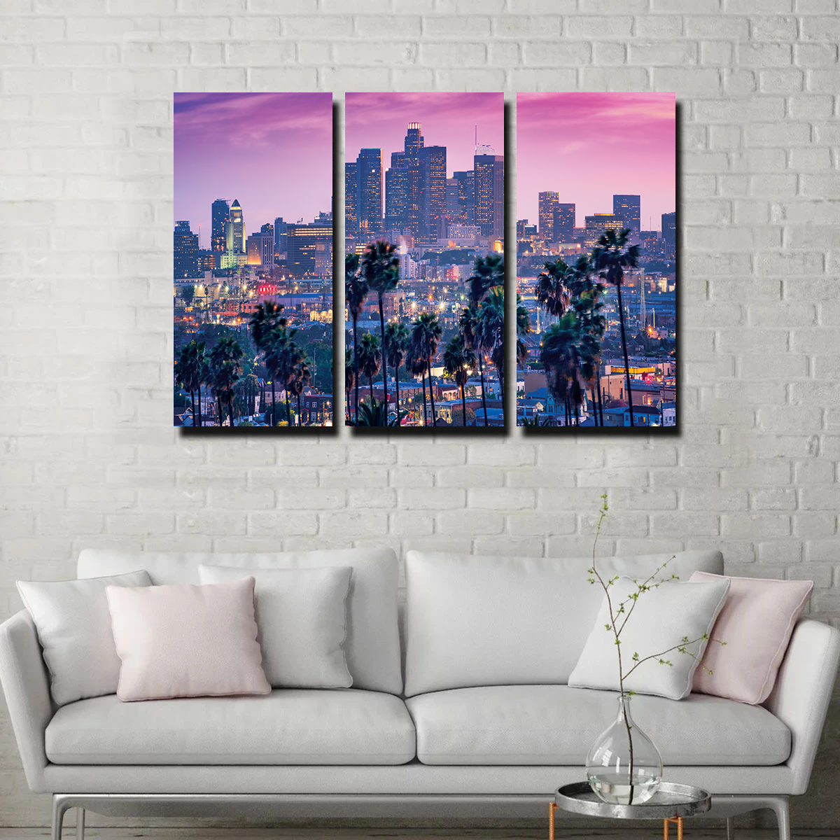 LA Palm Tree Sunset Wall Art