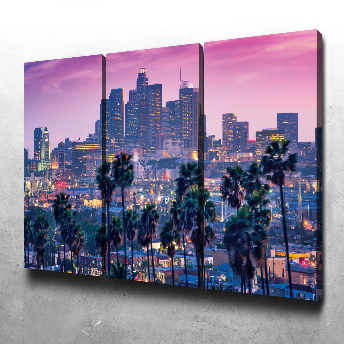 LA Palm Tree Sunset Wall Art