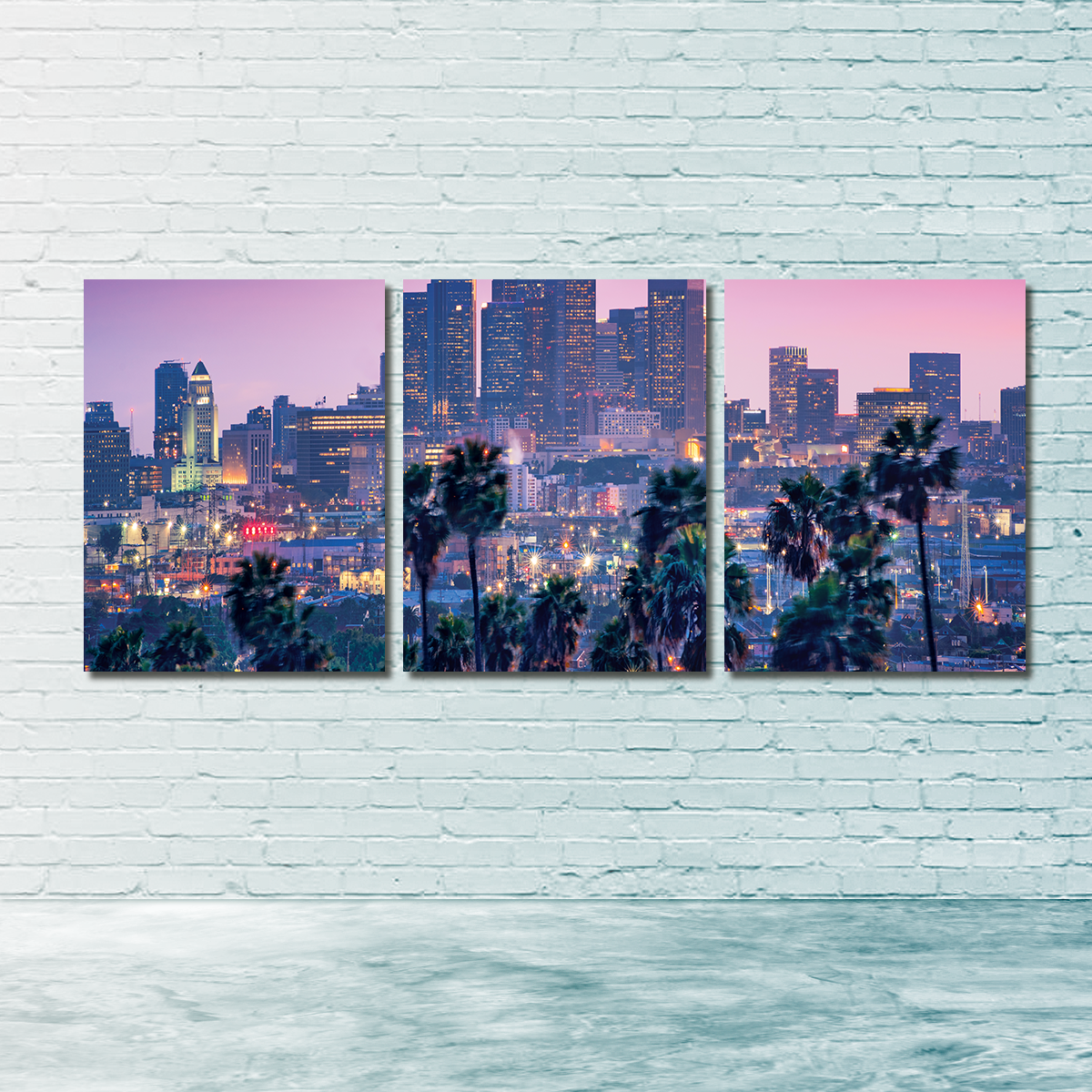 LA Palm Tree Sunset Wall Art