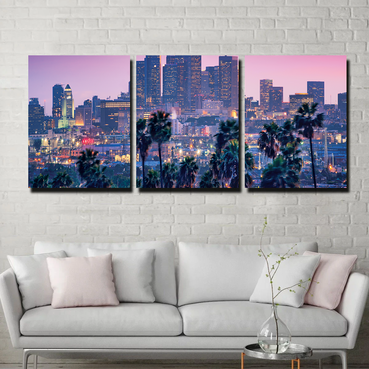 LA Palm Tree Sunset Wall Art