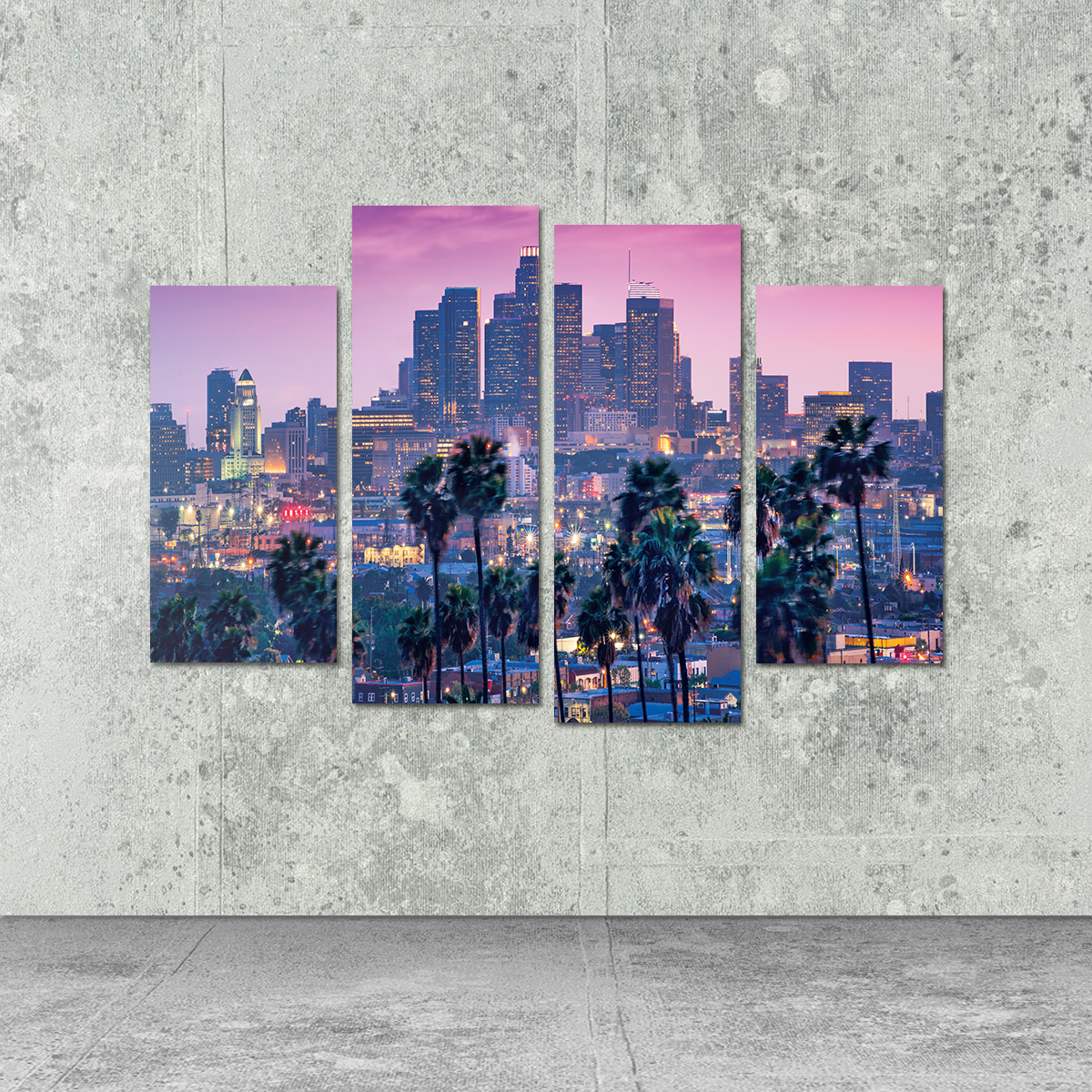 LA Palm Tree Sunset Wall Art