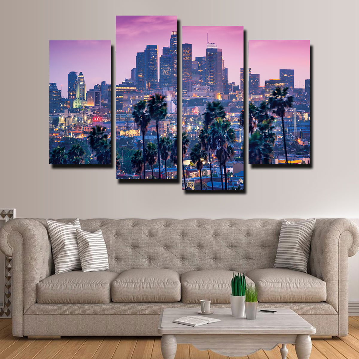 LA Palm Tree Sunset Wall Art