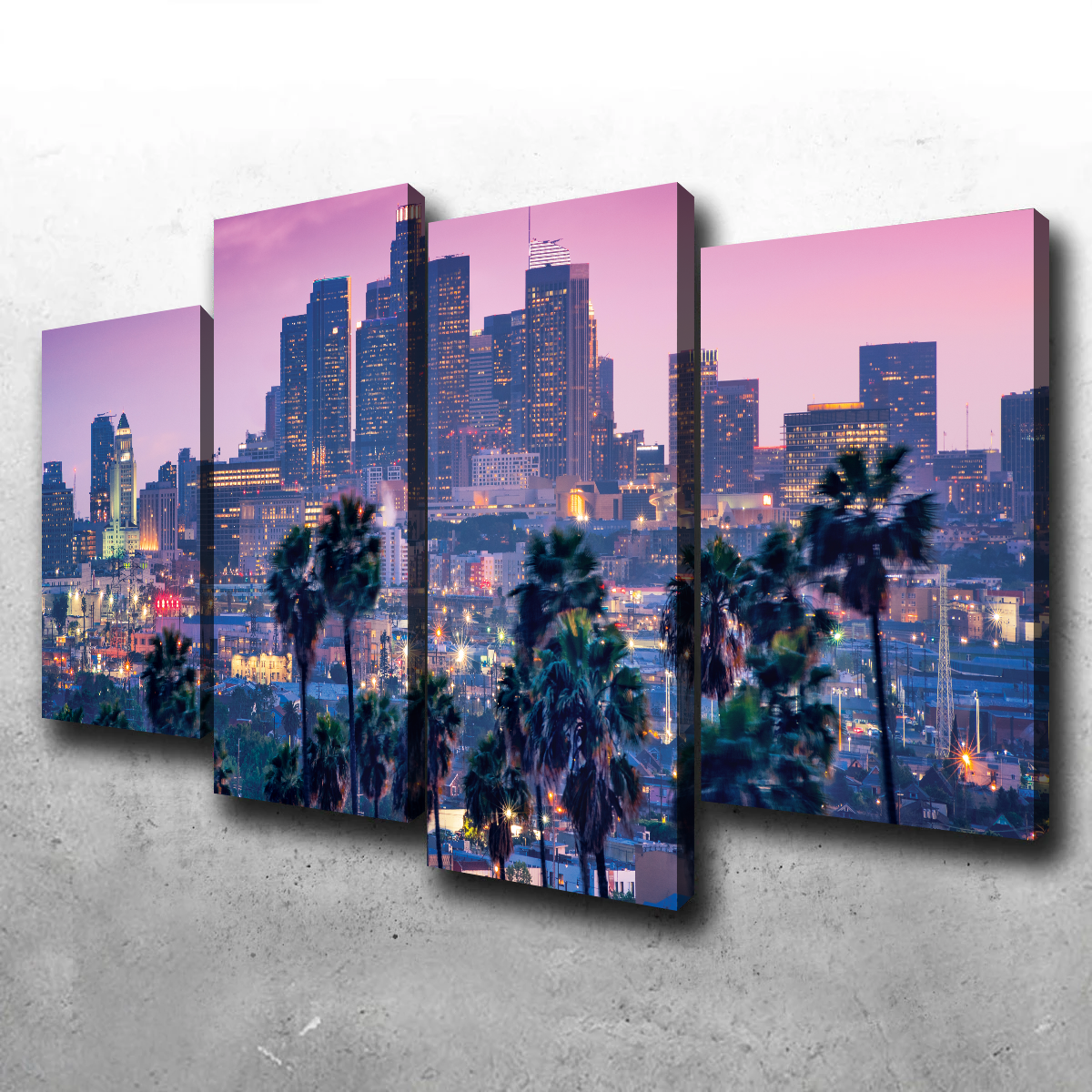 LA Palm Tree Sunset Wall Art