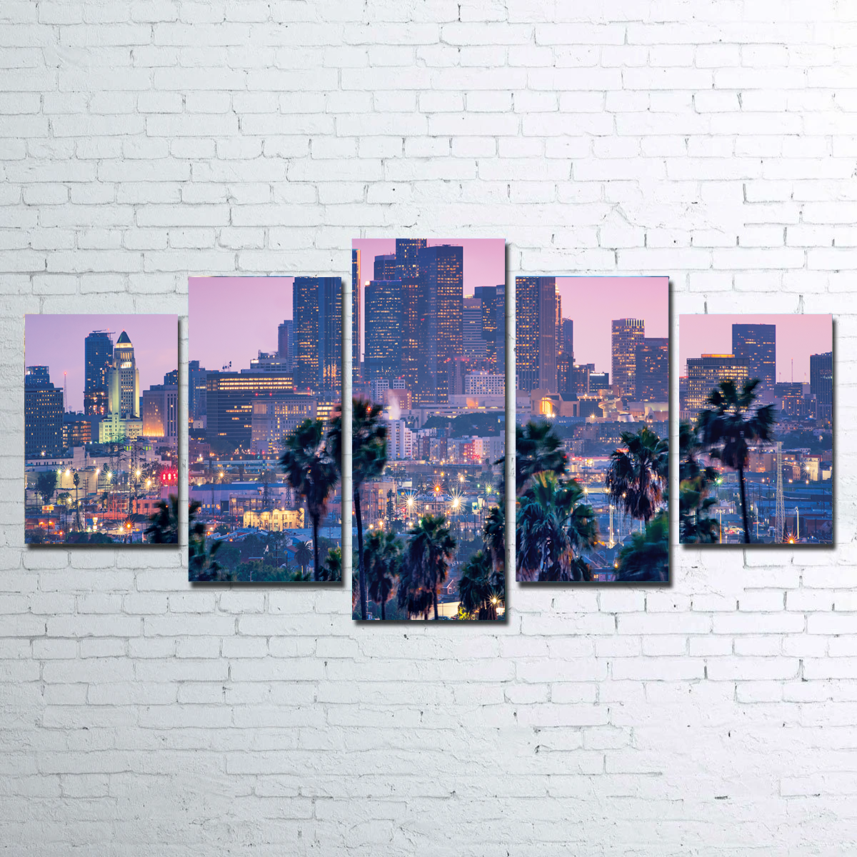 LA Palm Tree Sunset Wall Art