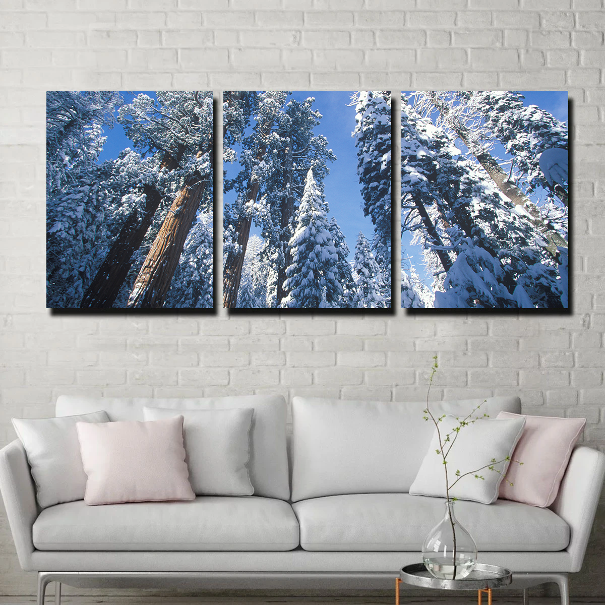 Redwoods Covered in Snow Wall Art