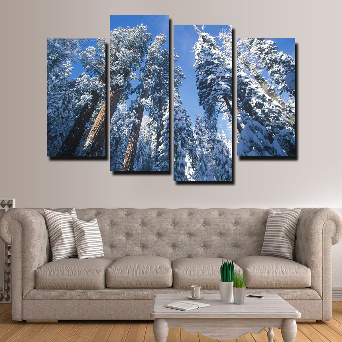 Redwoods Covered in Snow Wall Art