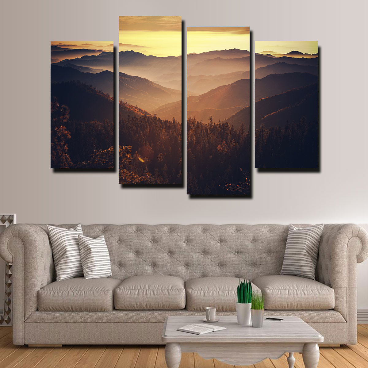 Scenic Sunset Sierra Nevada Mountains Wall Art