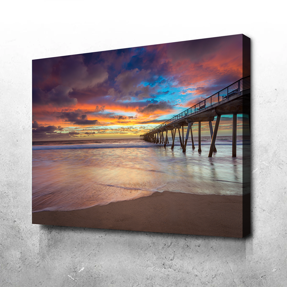 Southern California Pier at Sunset Wall Art