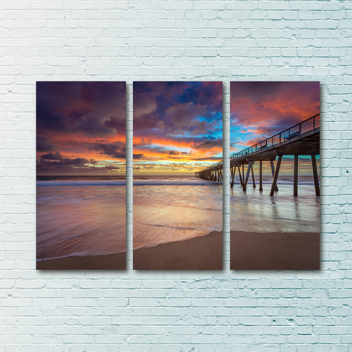 Southern California Pier at Sunset Wall Art