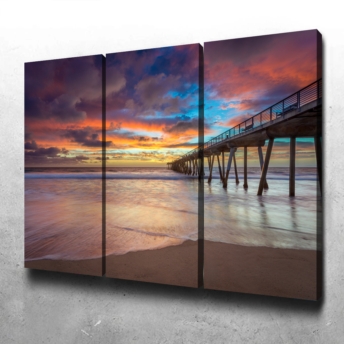 Southern California Pier at Sunset Wall Art