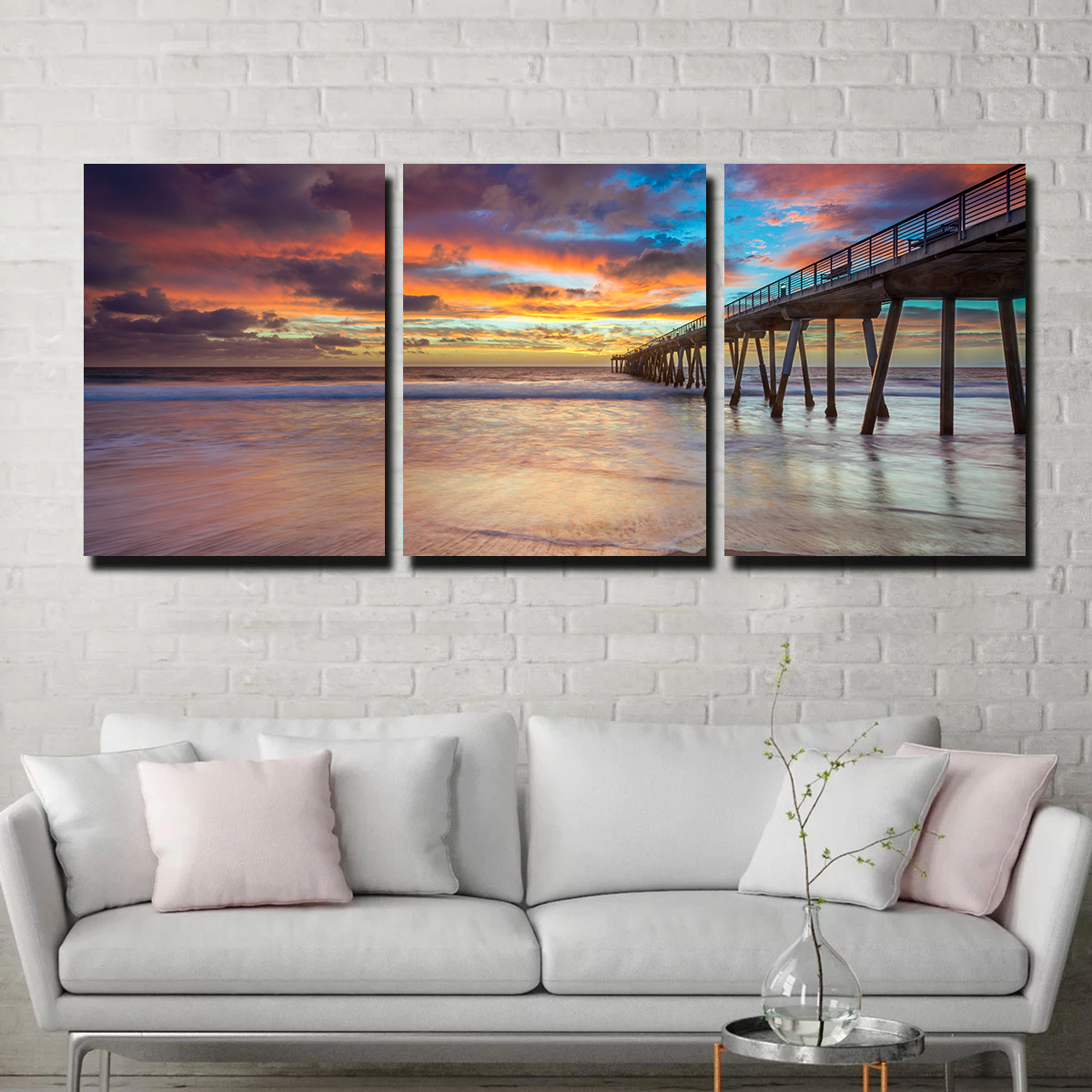 Southern California Pier at Sunset Wall Art