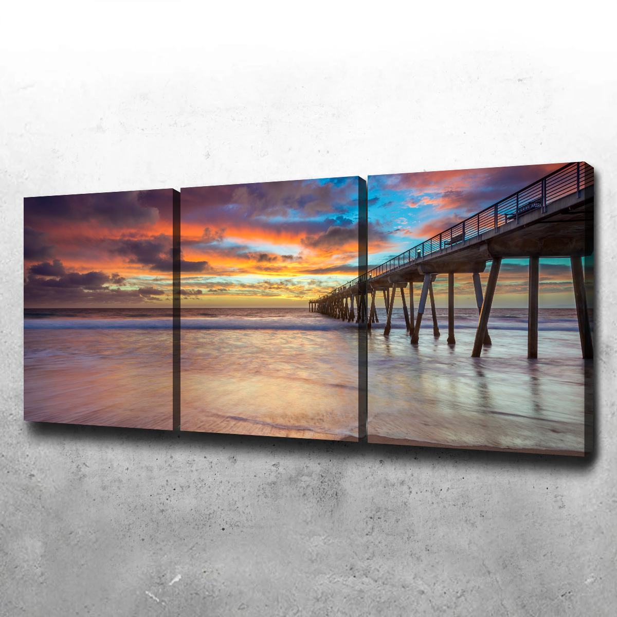 Southern California Pier at Sunset Wall Art