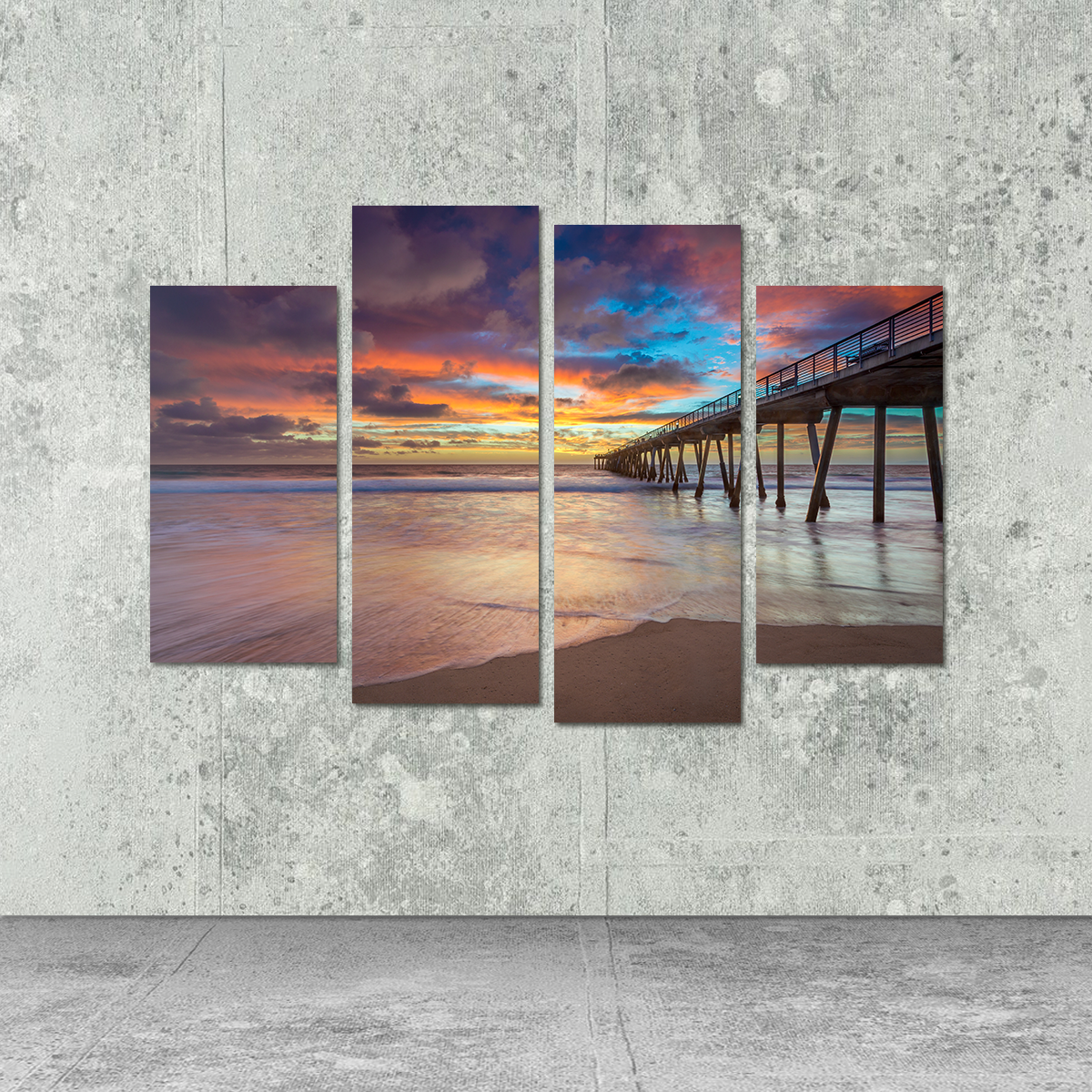 Southern California Pier at Sunset Wall Art