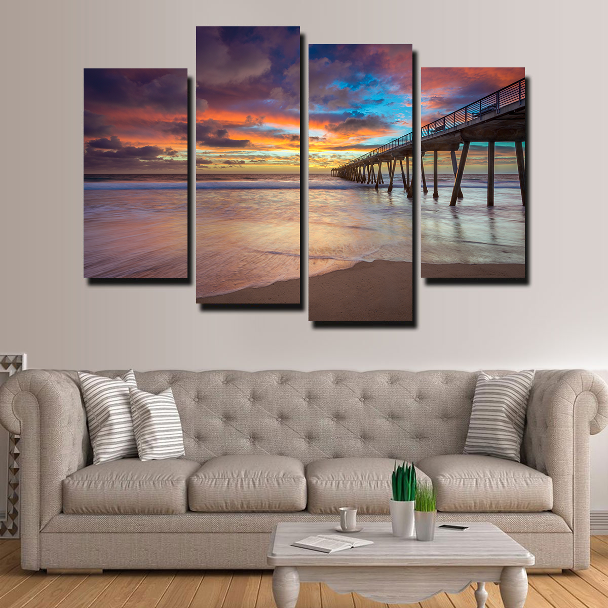 Southern California Pier at Sunset Wall Art