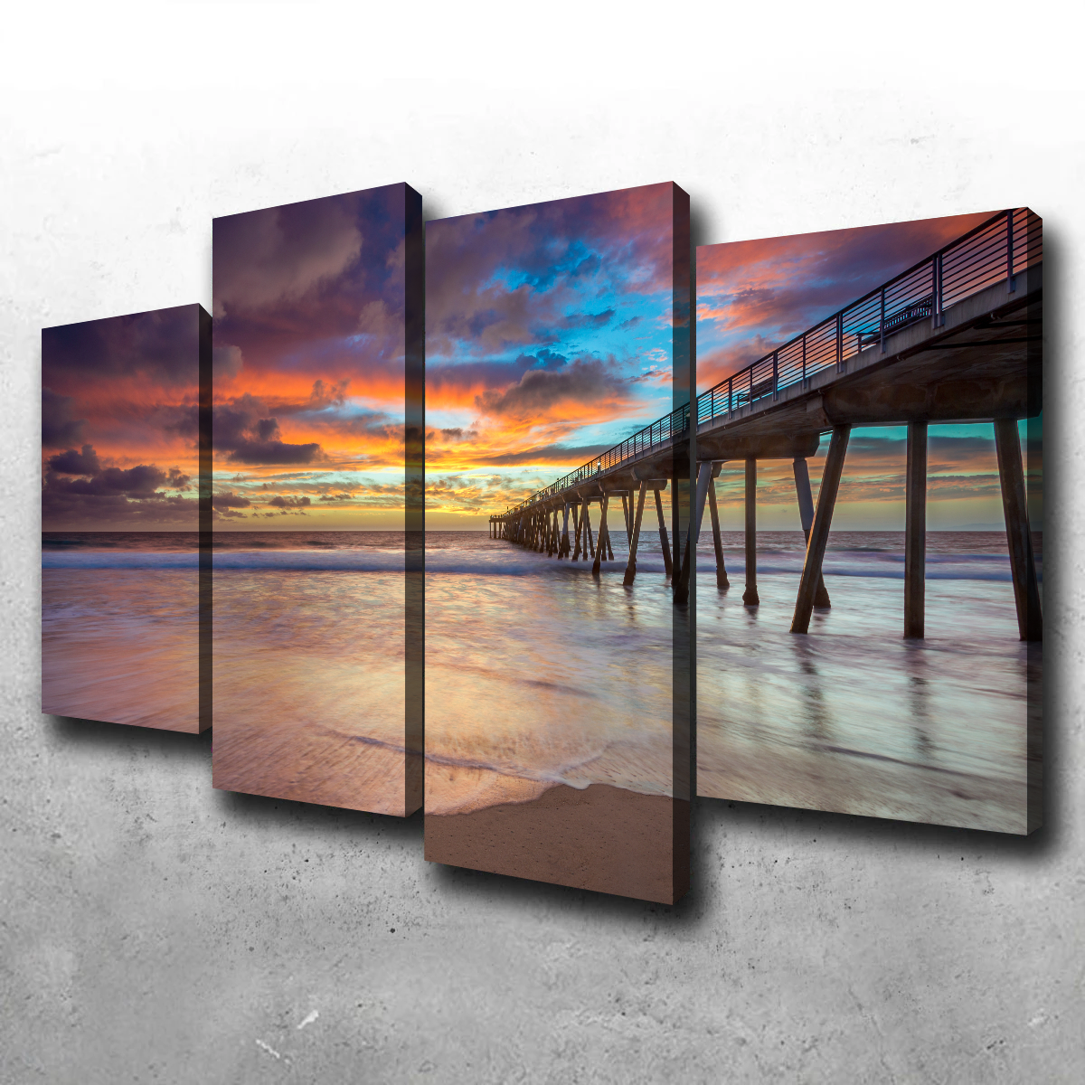 Southern California Pier at Sunset Wall Art