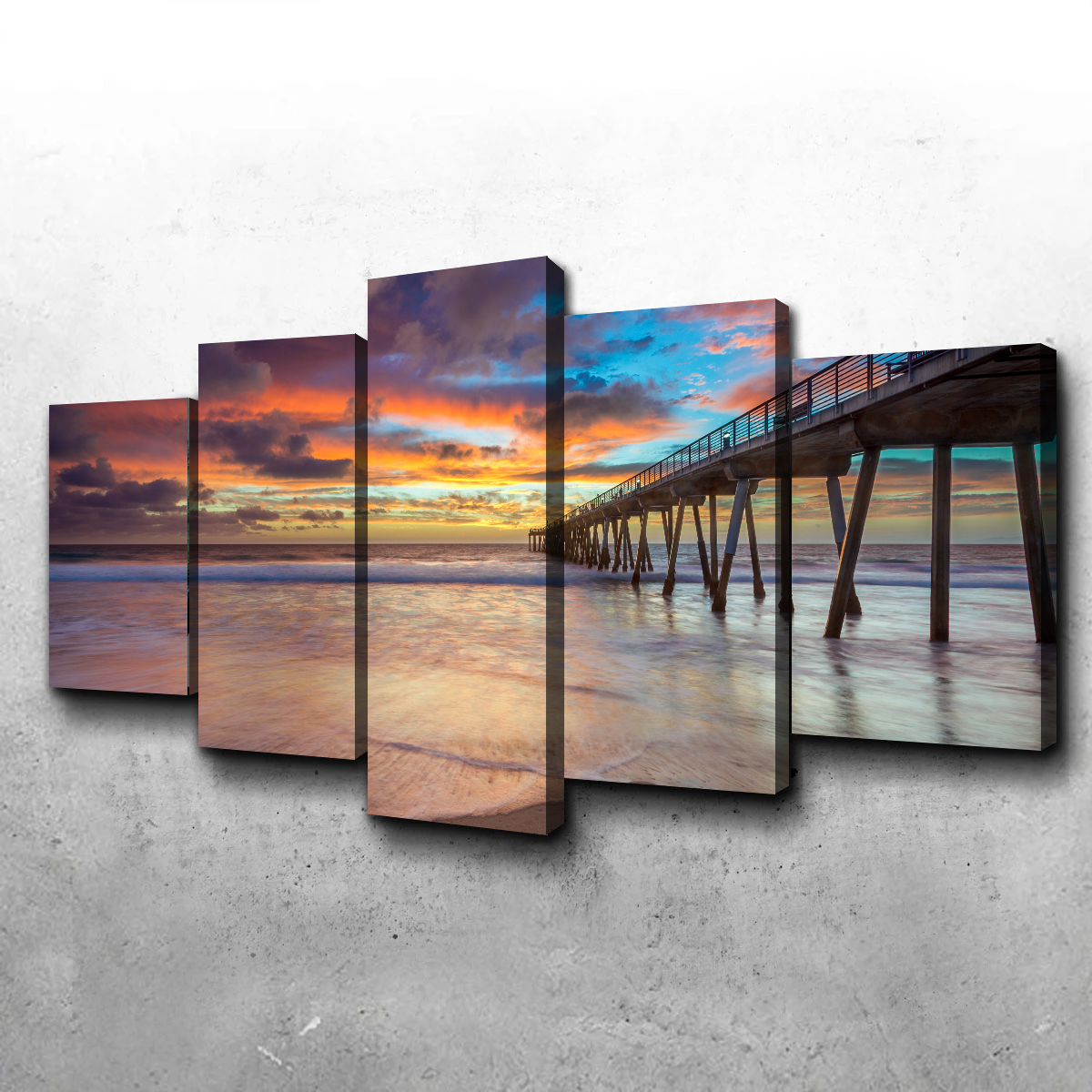 Southern California Pier at Sunset Wall Art
