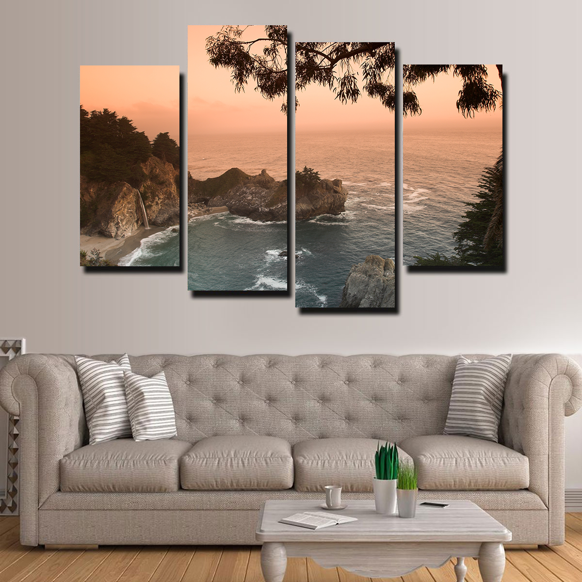 Sunset at California Beach Wall Art