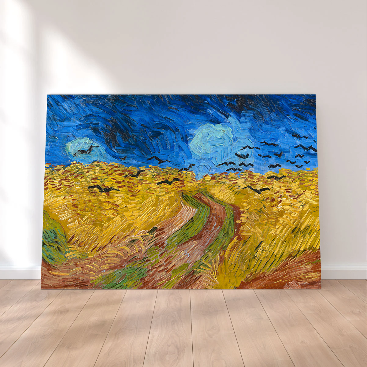 Korenveld met kraaien Wall Art