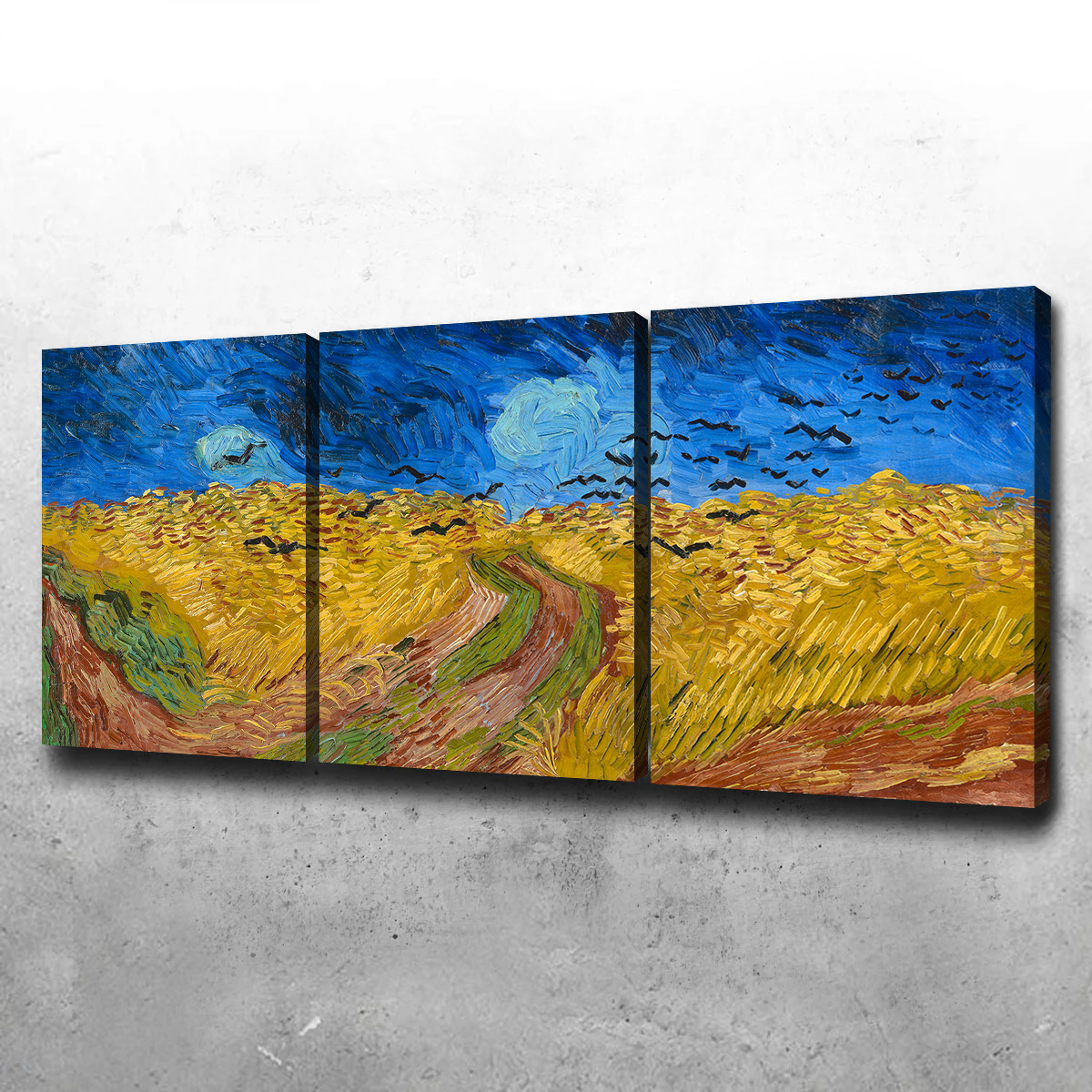 Korenveld met kraaien Wall Art