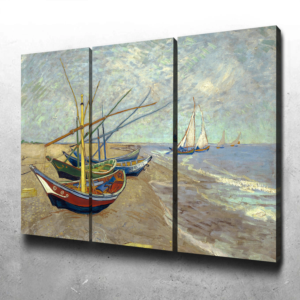 Vissersboten op het strand van Les Saintes-Maries-de-la-Mer Wall Art